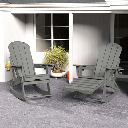 Classic Adirondack Rocking Chair with Ottoman