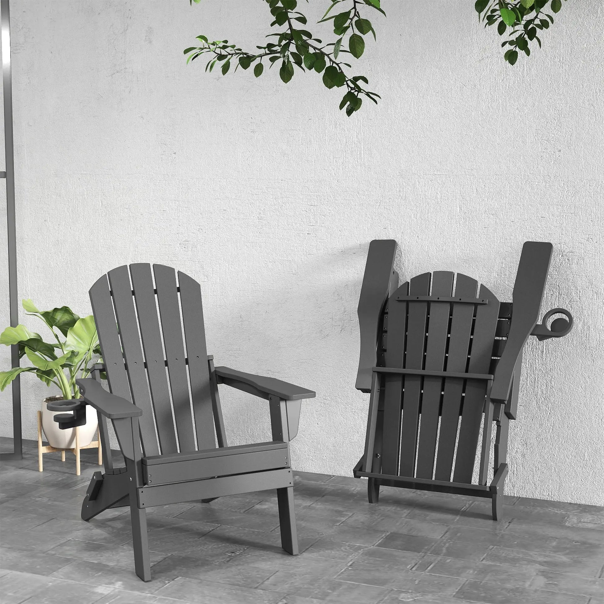 Essential Plastic Folding Adirondack Chair Foowin