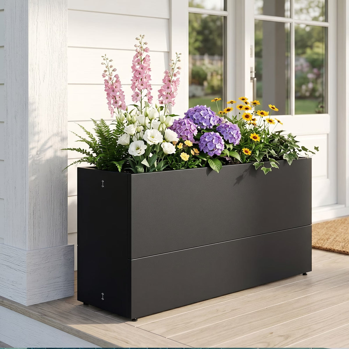 Metal Tall Rectangular Planter
