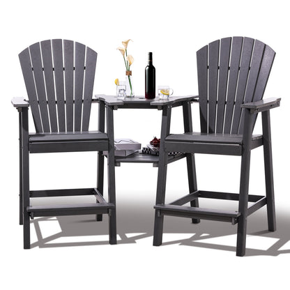 Backyard HDPE Tall Adirondack Chairs Set