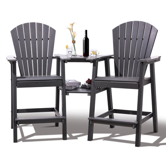 Backyard HDPE Tall Adirondack Chairs Set