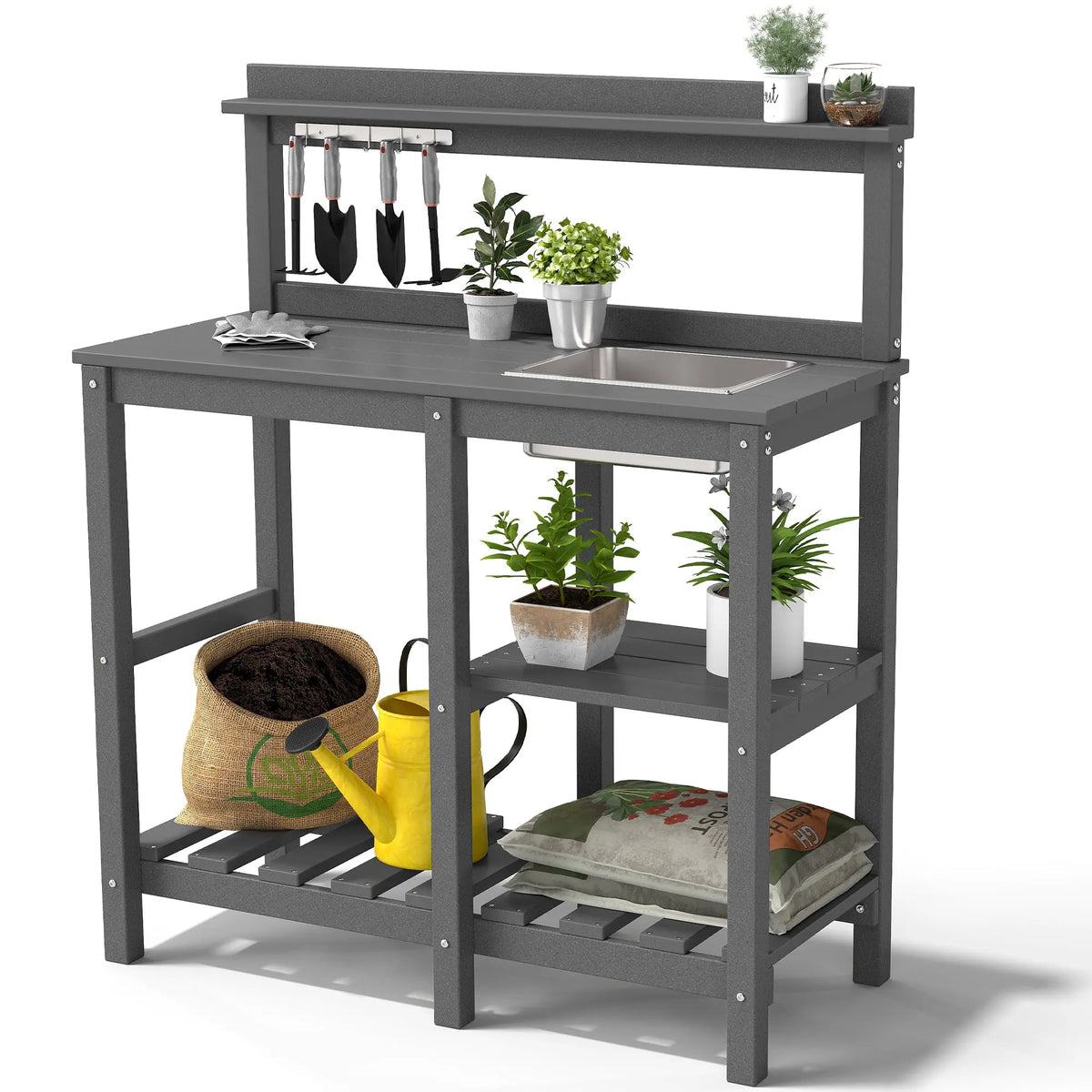 HDPE Outdoor Potting Bench Table | Foowin