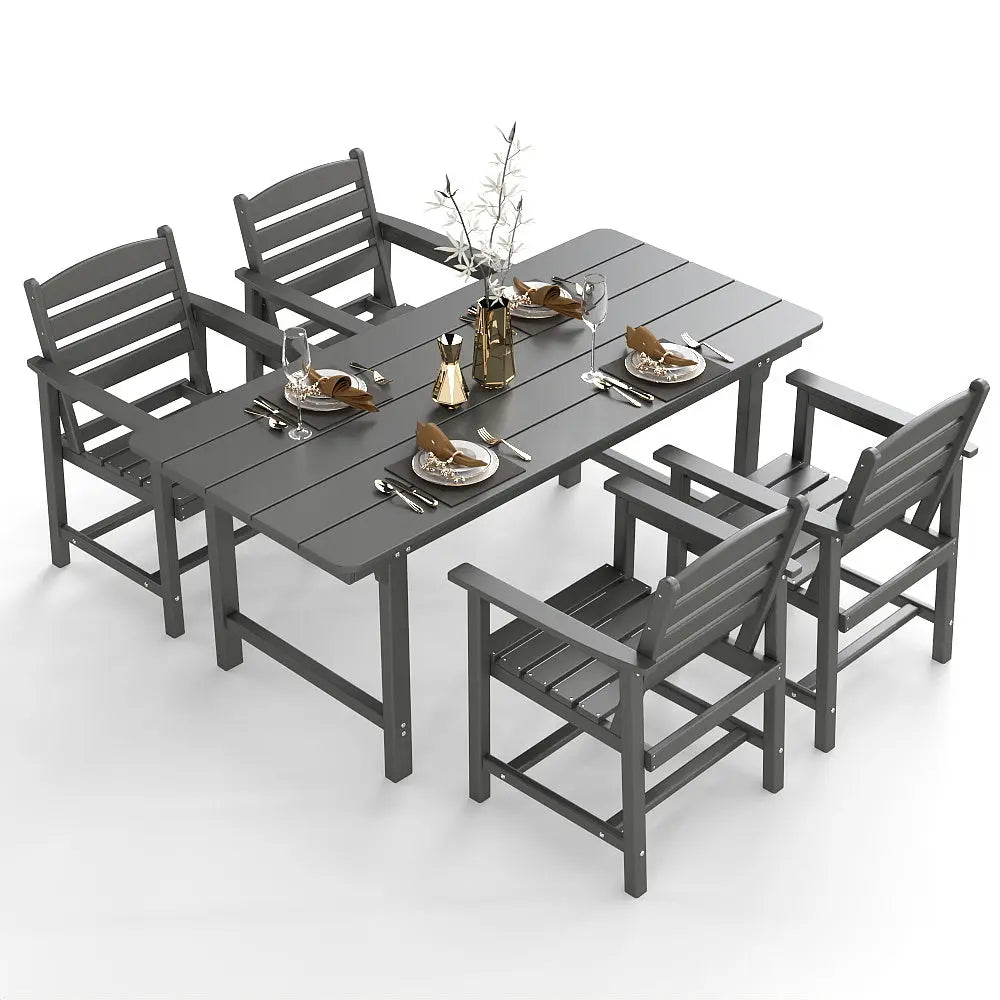 HDPE Patio Dining Table Set Foowin