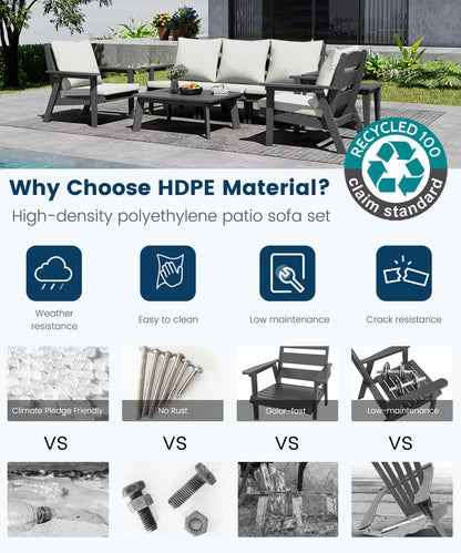 HDPE Outdoor Gardens Lounge Sofa Set