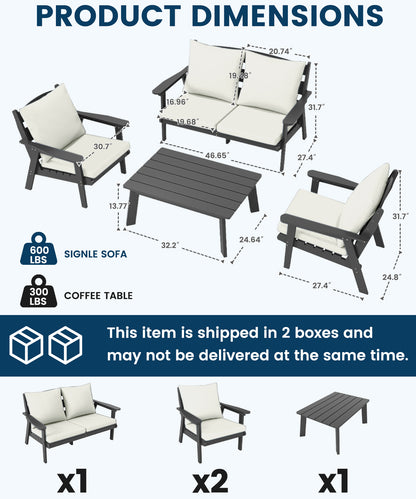 HDPE Outdoor Gardens Lounge Sofa Set