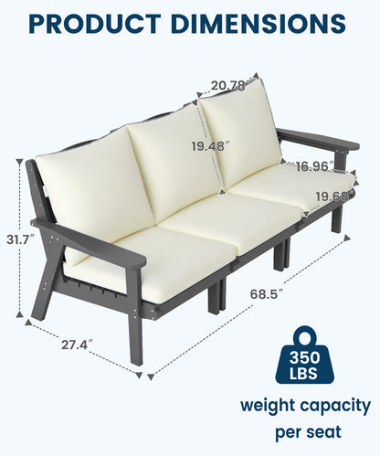 HDPE Outdoor Gardens Lounge Sofa Set