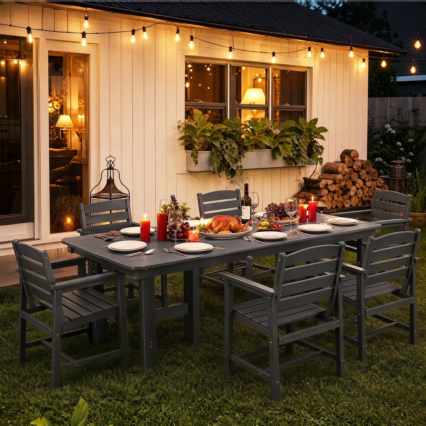 HDPE Patio Dining Table Set
