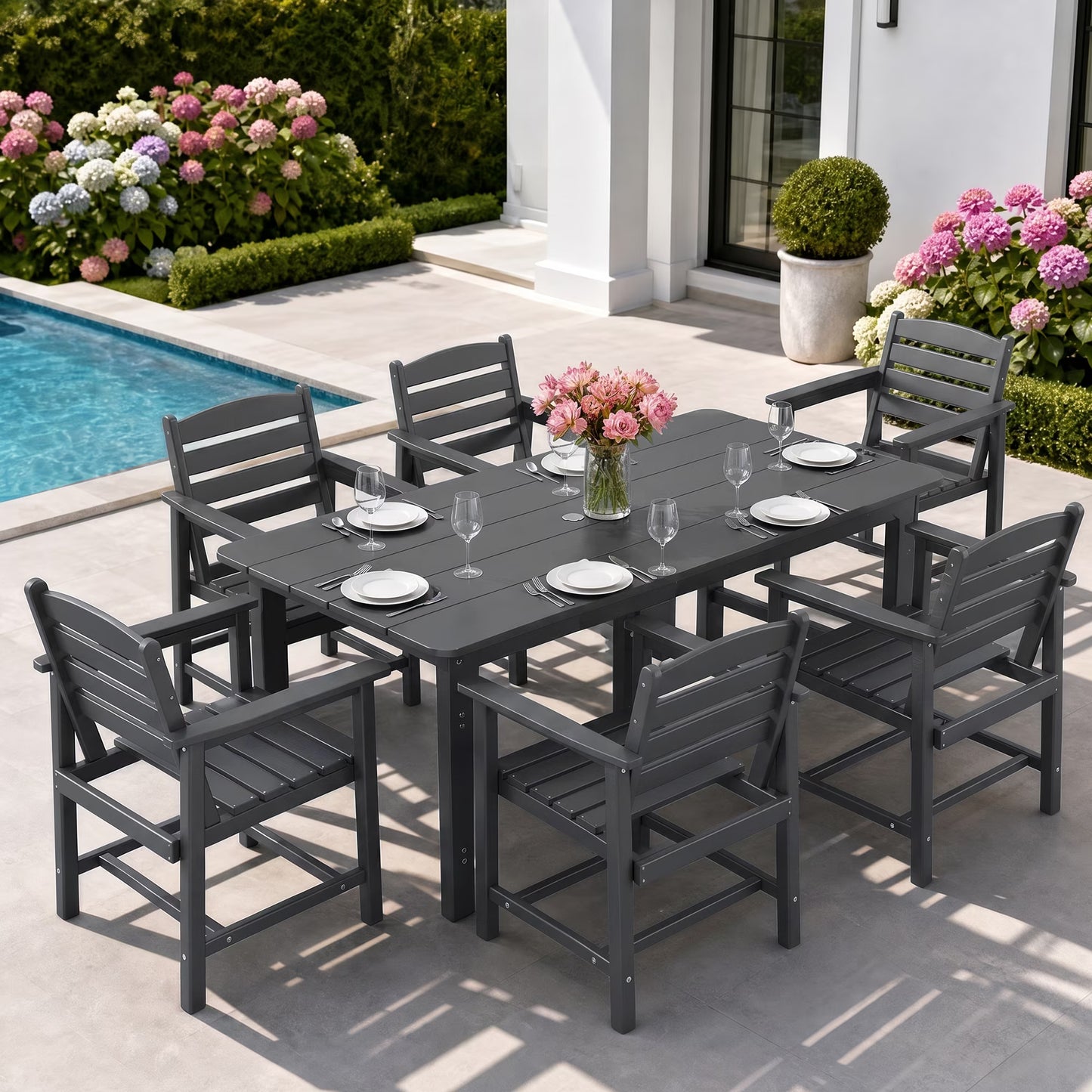 HDPE Patio Dining Table Set