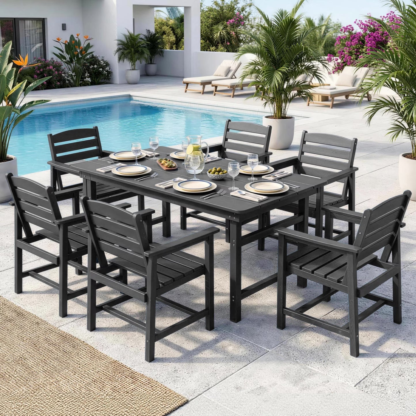 HDPE Patio Dining Table Set