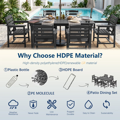 HDPE Patio Dining Table Set