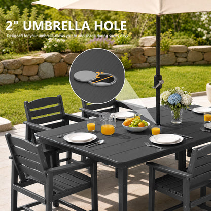 HDPE Patio Dining Table Set