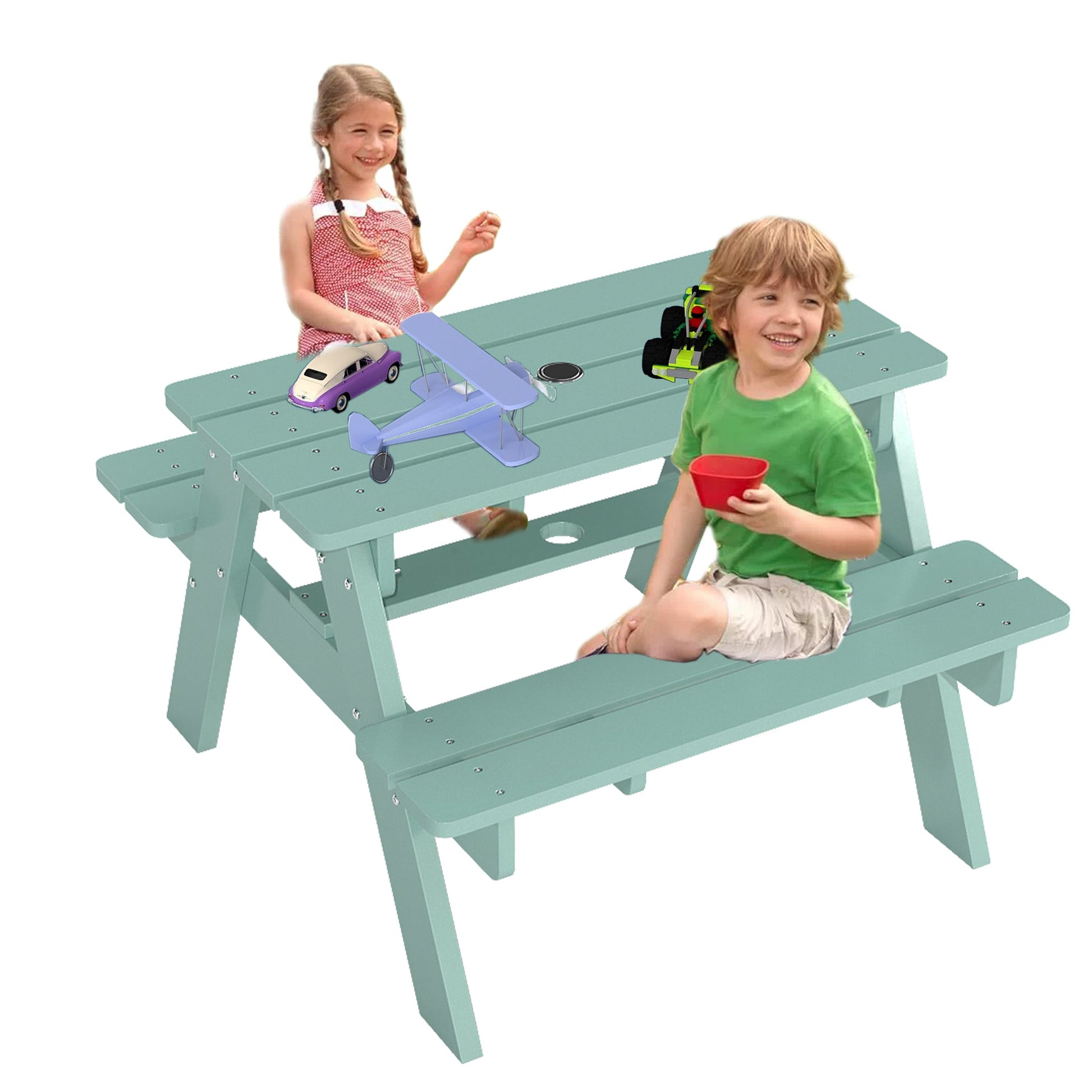 HDPE Plastic Kids Outdoor Picnic Table Foowin
