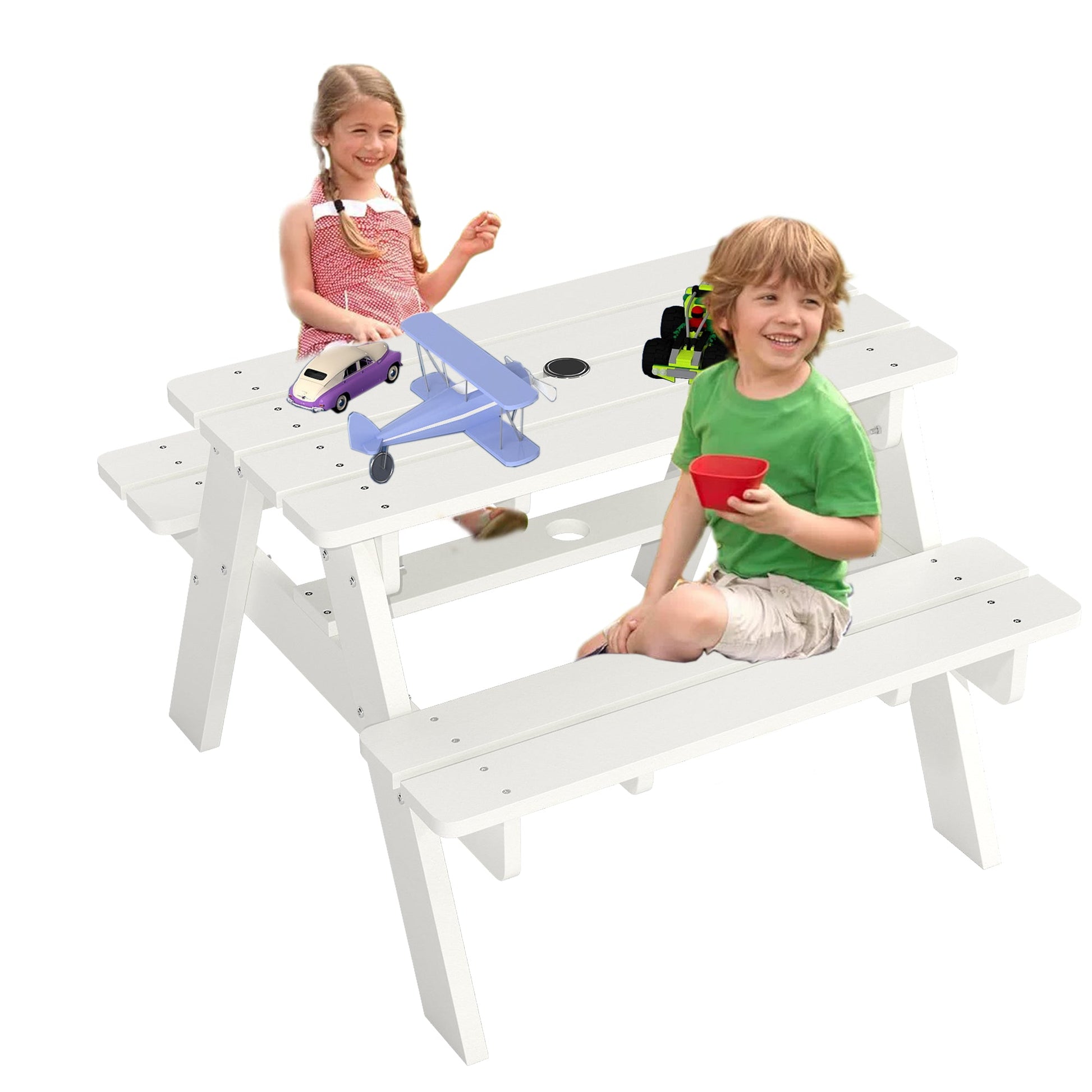 HDPE Plastic Kids Outdoor Picnic Table Foowin
