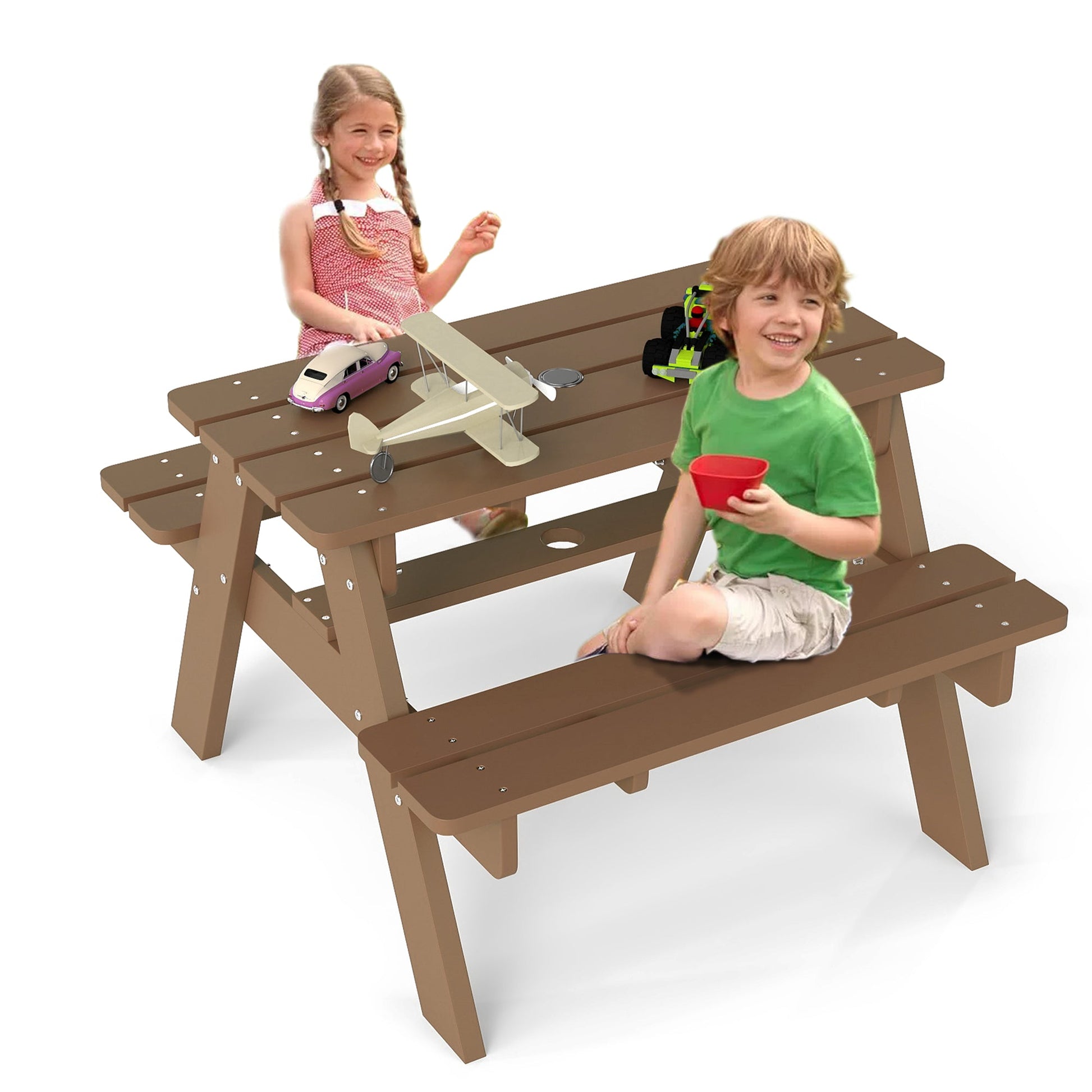 HDPE Plastic Kids Outdoor Picnic Table Foowin