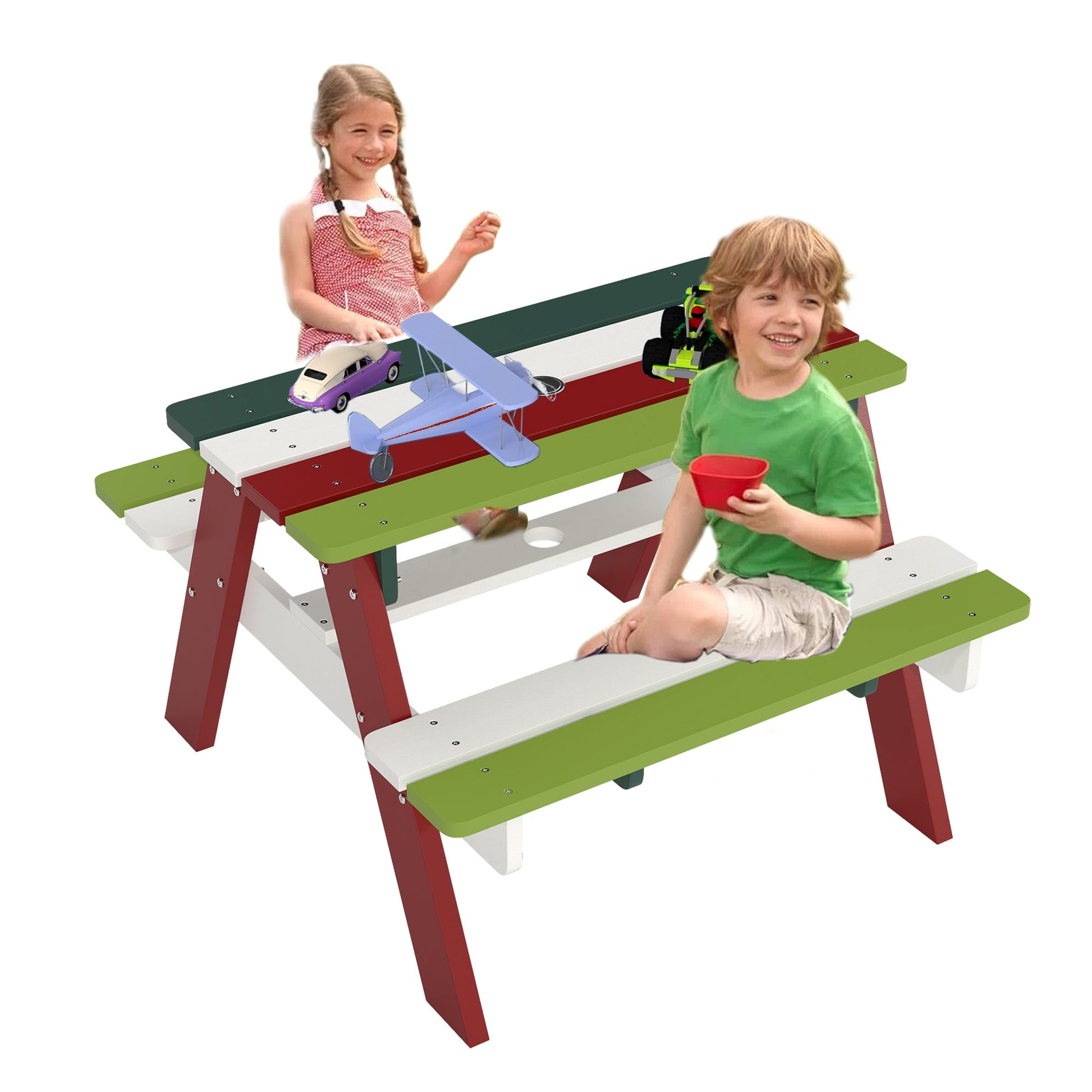 HDPE Plastic Kids Outdoor Picnic Table Foowin