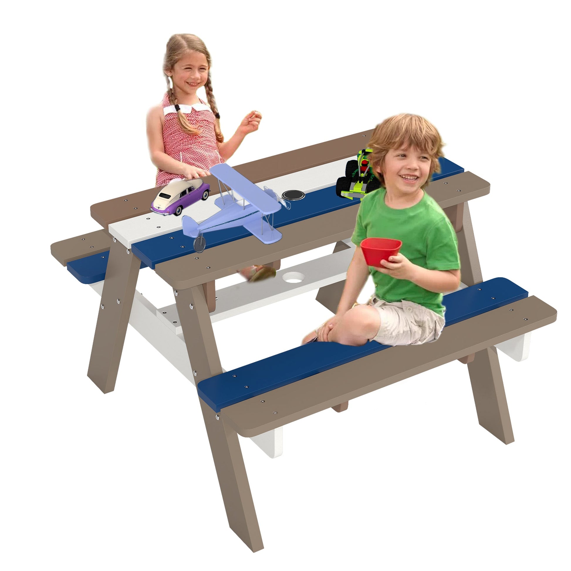 HDPE Plastic Kids Outdoor Picnic Table Foowin