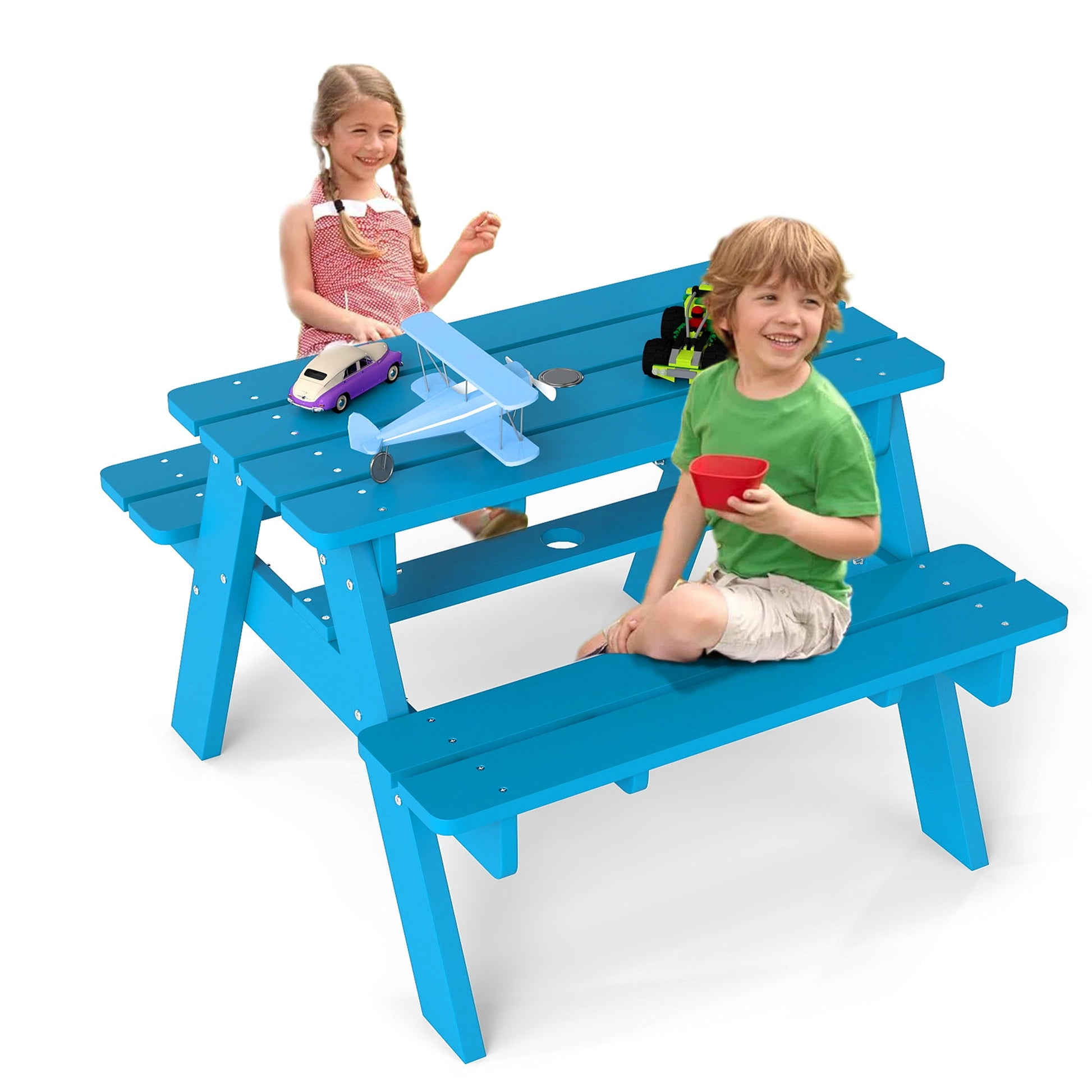HDPE Plastic Kids Outdoor Picnic Table Foowin