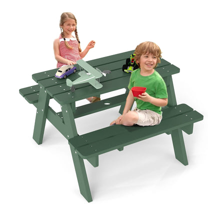 HDPE Plastic Kids Outdoor Picnic Table Foowin