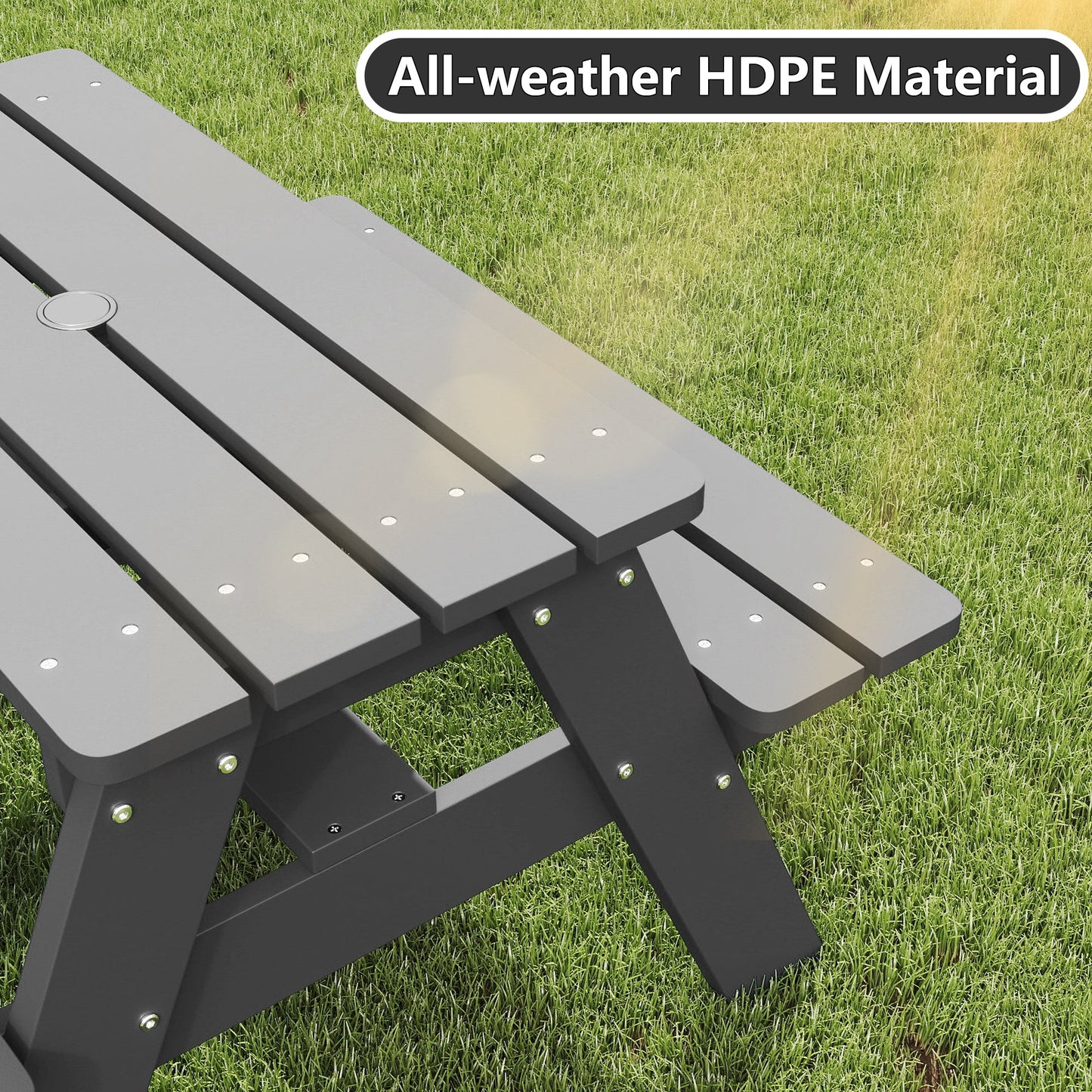HDPE Plastic Kids Outdoor Picnic Table Foowin
