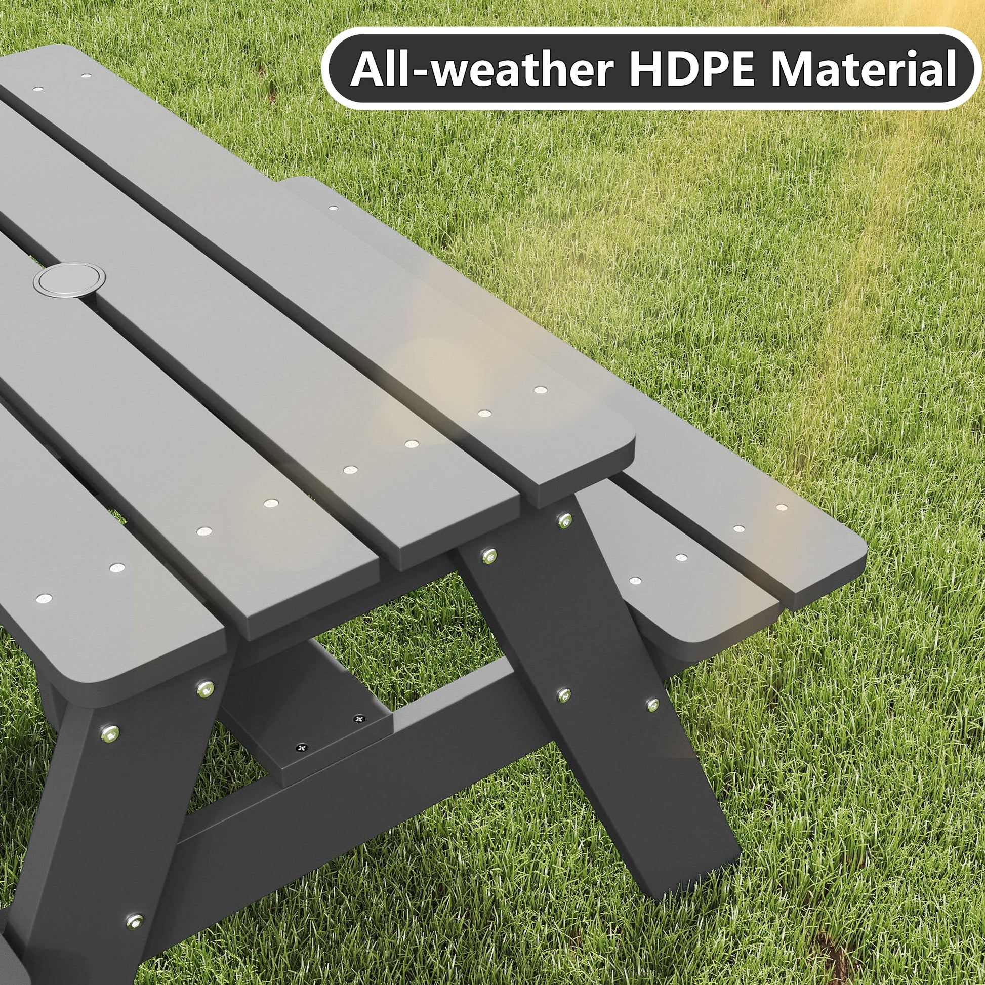 HDPE Plastic Kids Outdoor Picnic Table Foowin