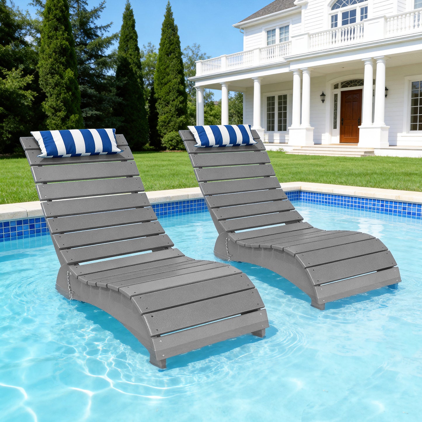 HDPE Pool Lounge Reclining Chairs – Foowin