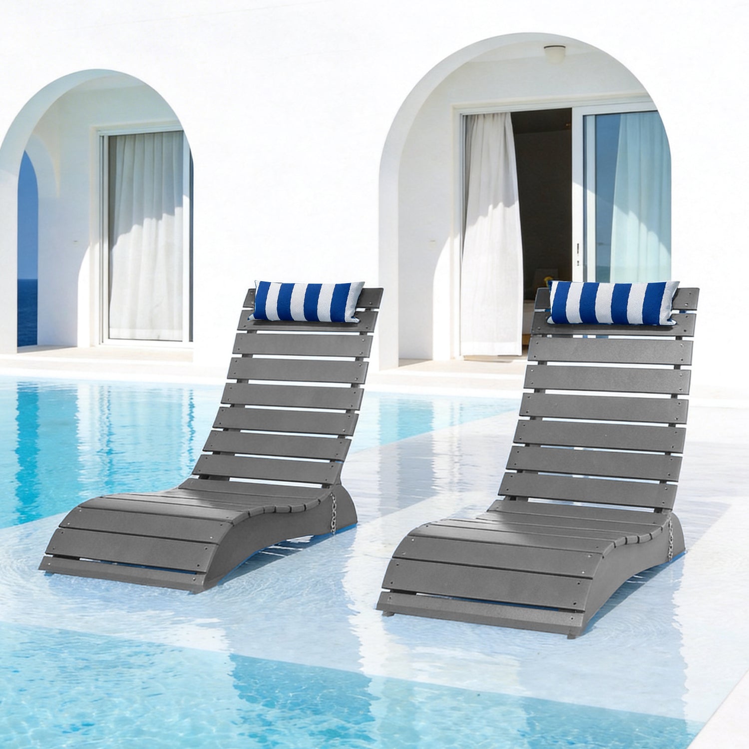 HDPE Pool Lounge Reclining Chairs – Foowin