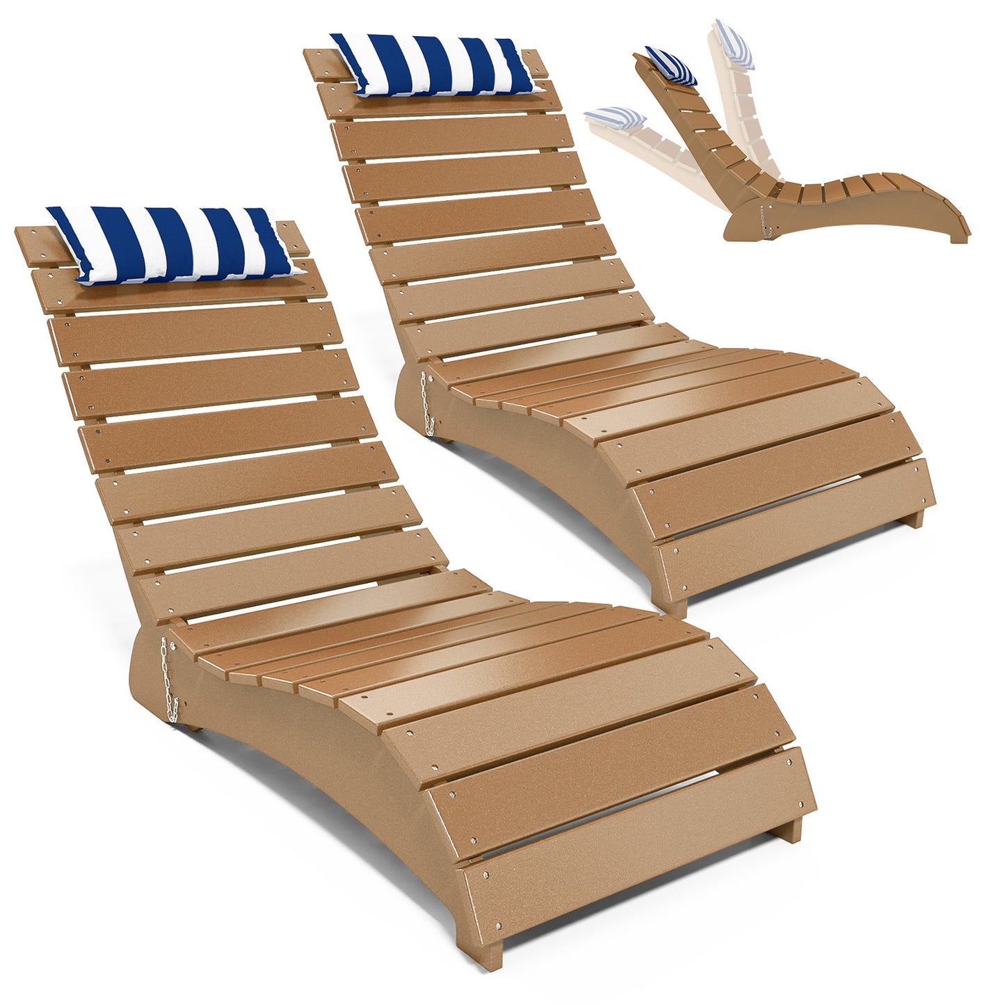 HDPE Pool Lounge Reclining Chairs – Foowin