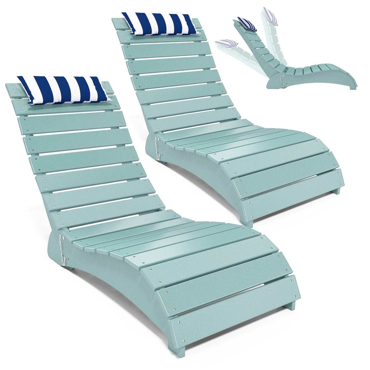 HDPE Pool Lounge Reclining Chairs – Foowin