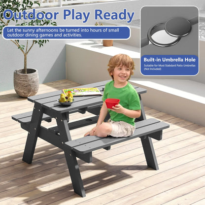 Kids Outdoor Picnic Table – Fun & Durable Playtime Dining Foowin