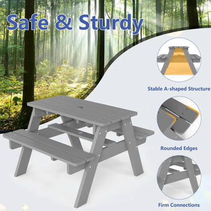 Kids Outdoor Picnic Table – Fun & Durable Playtime Dining Foowin