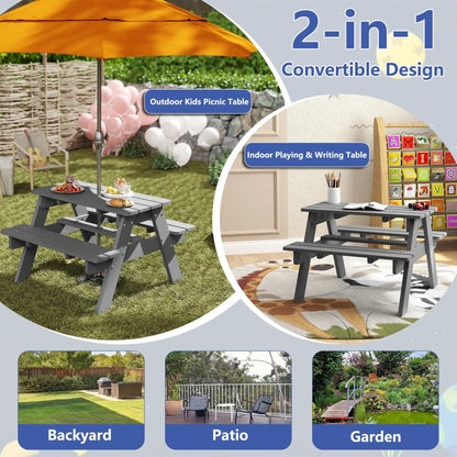 Kids Outdoor Picnic Table – Fun & Durable Playtime Dining Foowin