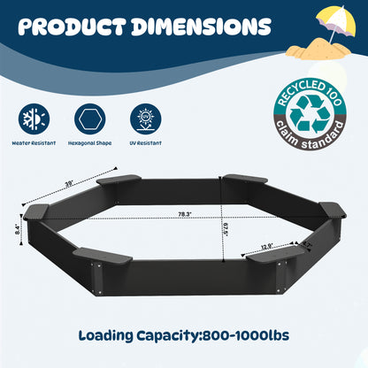 Large HDPE Sandbox with Cover & Liner