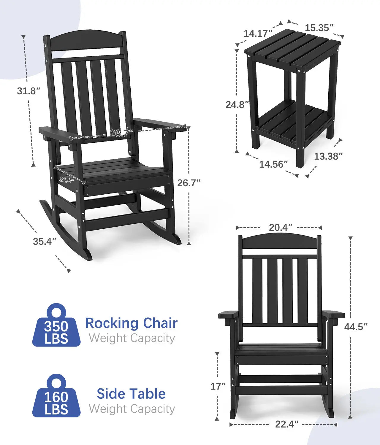 Modern HDPE Patio Rocking Chairs Foowin