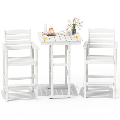 Patio HDPE Bar Stool Table Set Foowin