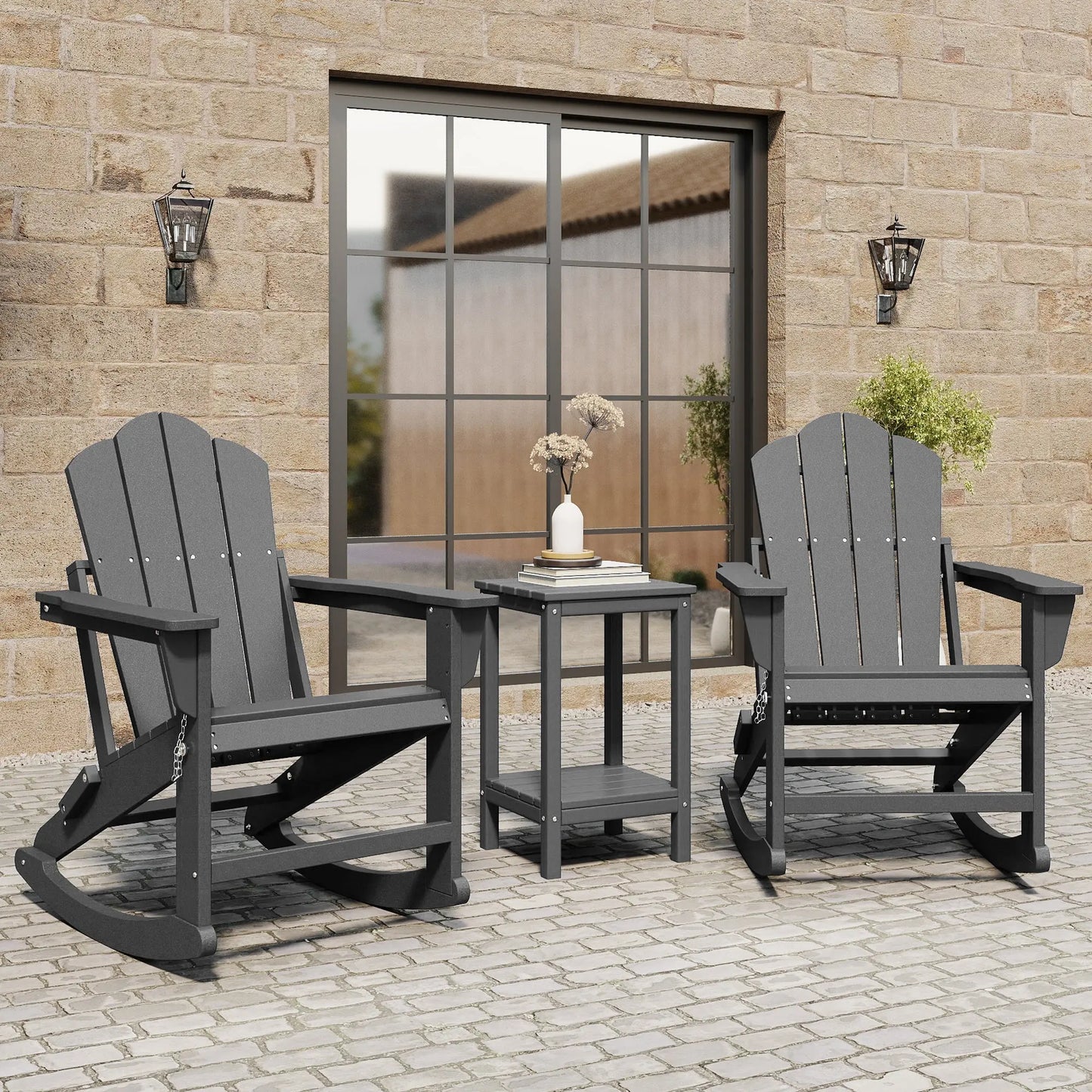 Patio Folding Adirondack Rocking Chair Foowin