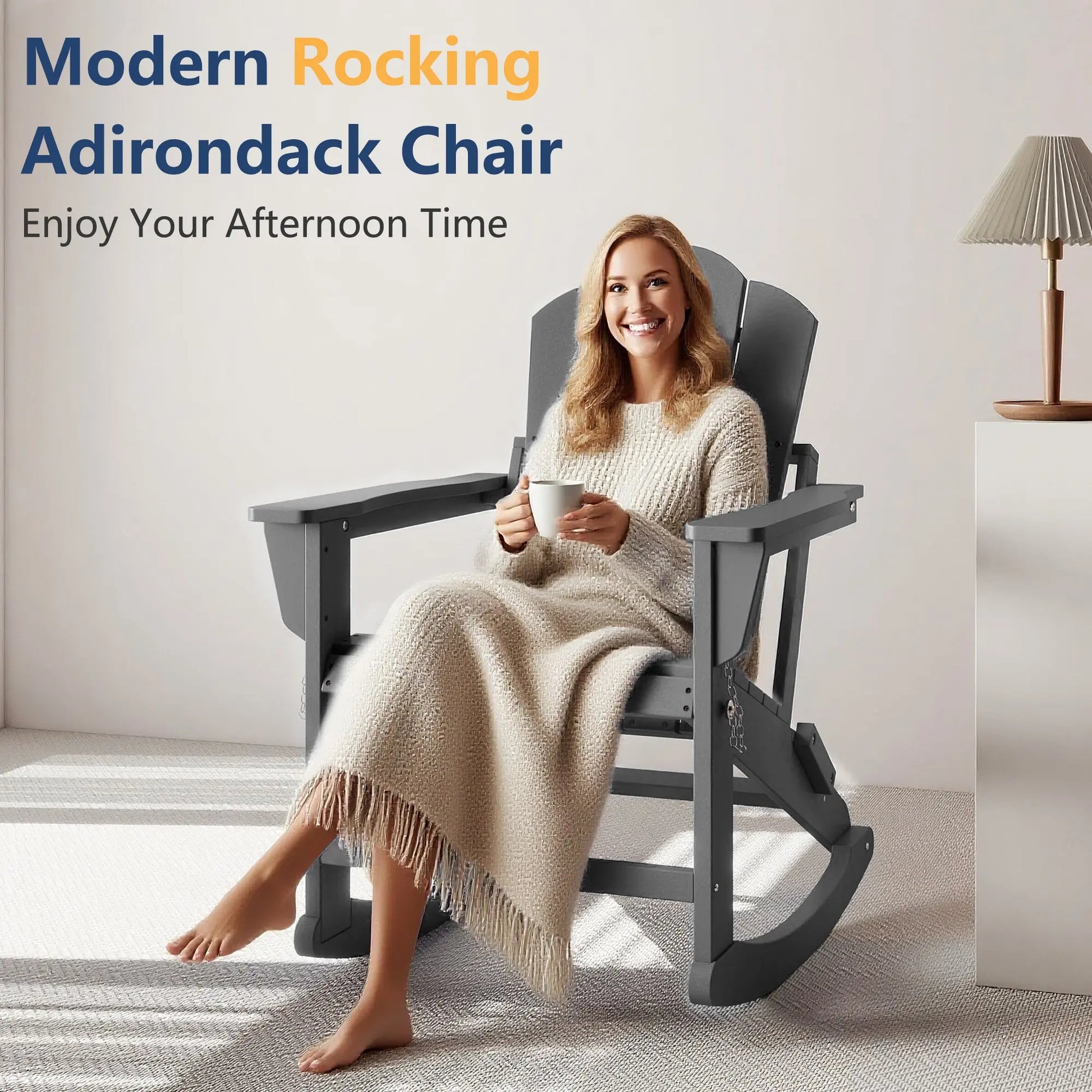 Patio Folding Adirondack Rocking Chair Foowin