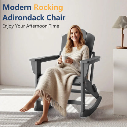 Patio Folding Adirondack Rocking Chair Foowin