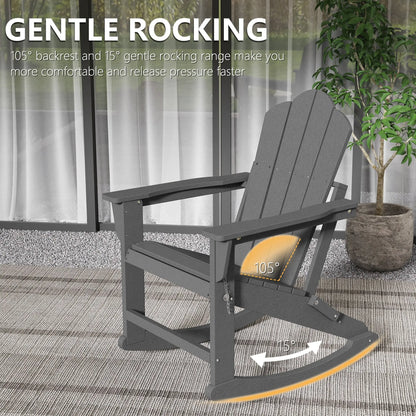 Patio Folding Adirondack Rocking Chair Foowin