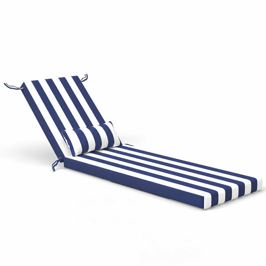 Waterproof Outdoor Chaise Lounge Cushion with Pillow