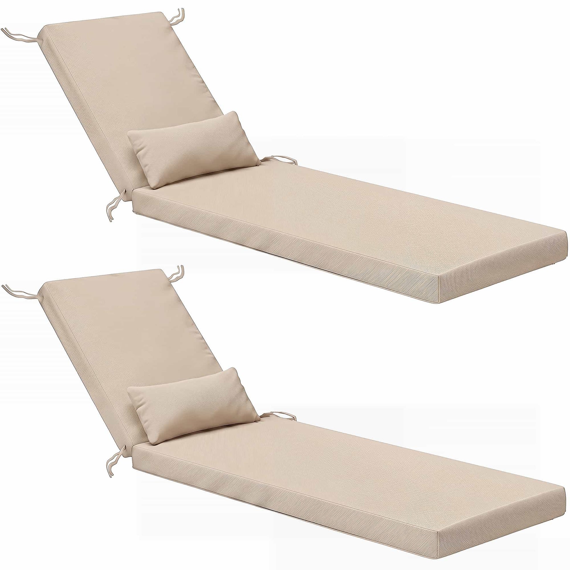 Waterproof Outdoor Chaise Lounge Cushion with Pillow – Foowin