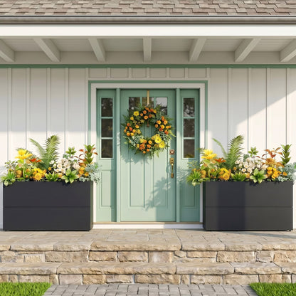 Metal Tall Rectangular Planter