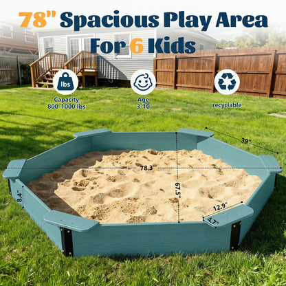 Large HDPE Sandbox with Cover & Liner - Aruba Blue - Photo 2