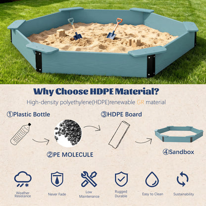 Large HDPE Sandbox with Cover & Liner - Aruba Blue - Photo 6