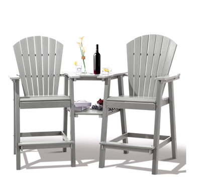 Backyard HDPE Tall Adirondack Chairs Set