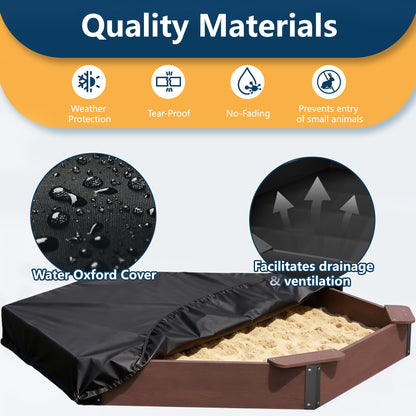 Large HDPE Sandbox with Cover & Liner - Coffee - Photo 3