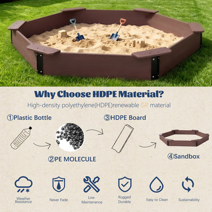 Large HDPE Sandbox with Cover & Liner - Coffee - Photo 6