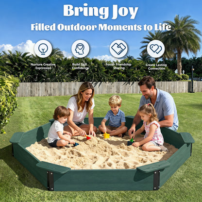 Large HDPE Sandbox with Cover & Liner - Dark Green - Photo 8