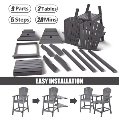 Backyard HDPE Tall Adirondack Chairs Set