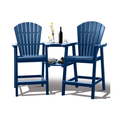 Backyard HDPE Tall Adirondack Chairs Set