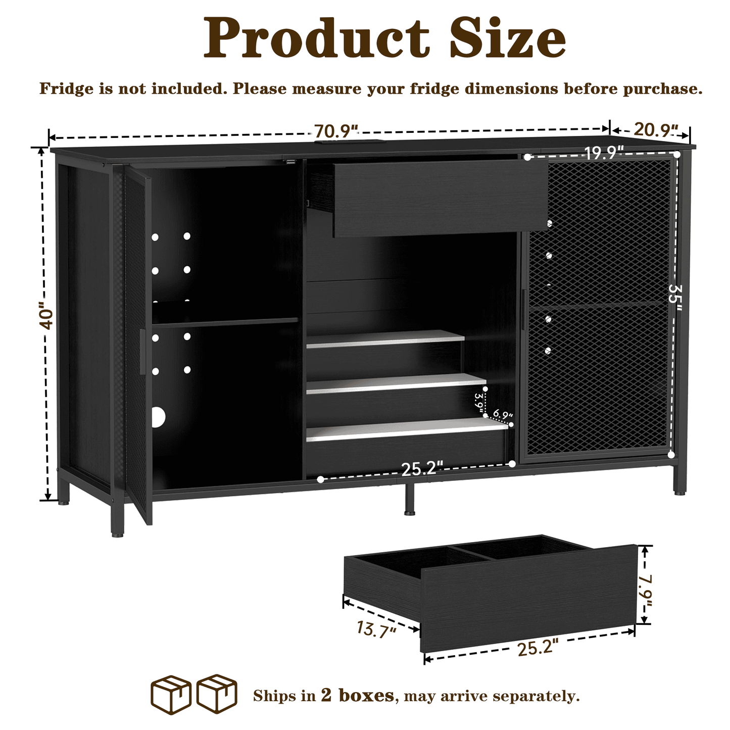 Long Bar Cabinet with Rack
